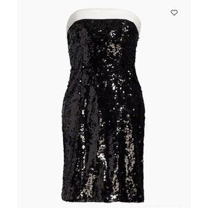 Alice & Olivia Black & Ivory Sequined Bow Embellished Mini Dress Sz 0 $550 NWT
